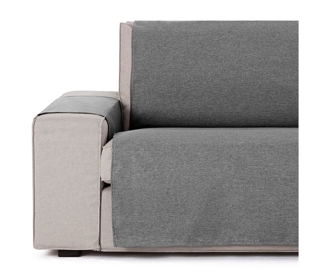 Vipalia Protector Cubre Sofá Sillón Liso Modelo Brisa Gris Oscuro
