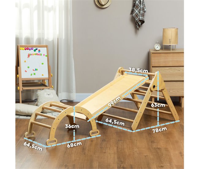 Escalada para Niños Madera de Pino Multilaminada AIYAPLAY Marron