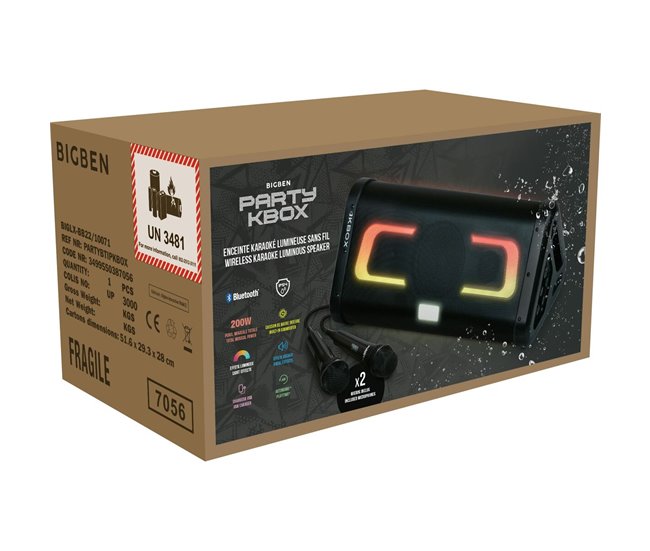 Altavoz con Micrófono Karaoke PARTYBTIPKBOX Negro