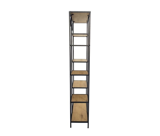 Estanteria color roble 8 huecos. LILY Negro/ Madera
