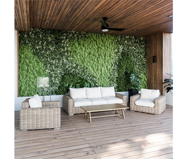 Set de jardín BALI con mesa 1 sofá y 2 sillones Natural