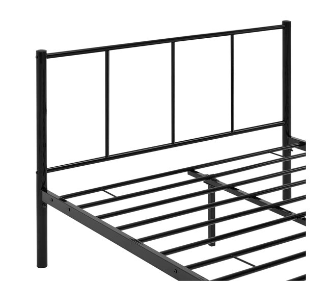 Cama individual Laos con somier - metal 122x209 Negro