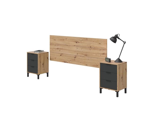 Dormitorio Enzo 34 Gris Oscuro