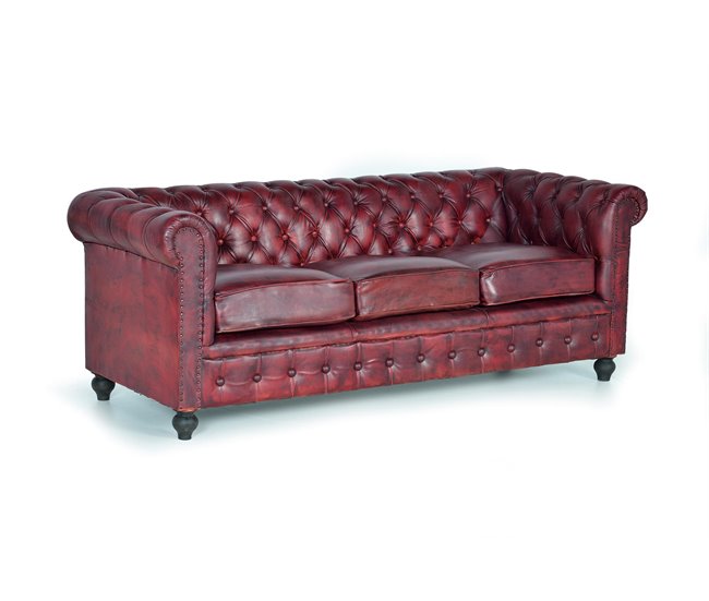 SILLON CHESTER 3 PLAZAS  .Giner y Colomer Marron