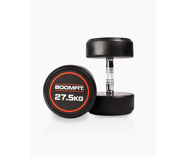 Mancuernas Redondas 27,5Kg (Pareja) - BOOMFIT Negro