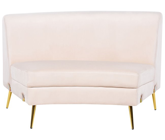Beliani Sofá en U Terciopelo MOSS Beige