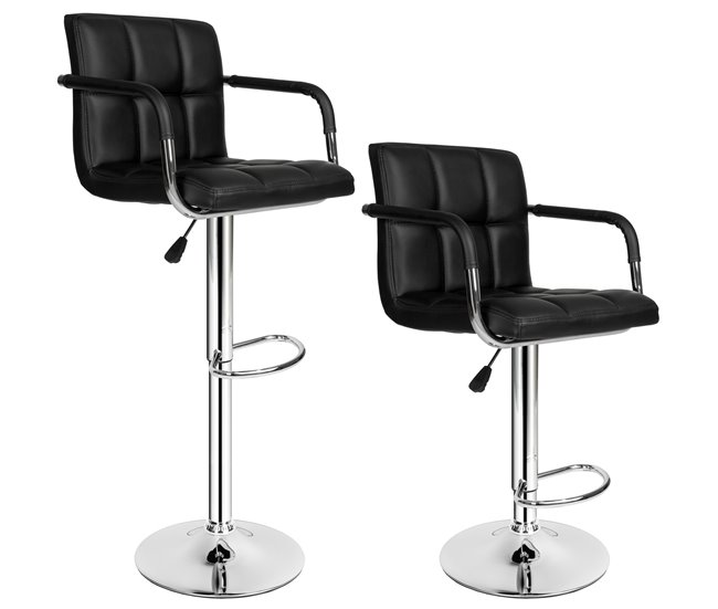 2 taburetes de bar Negro