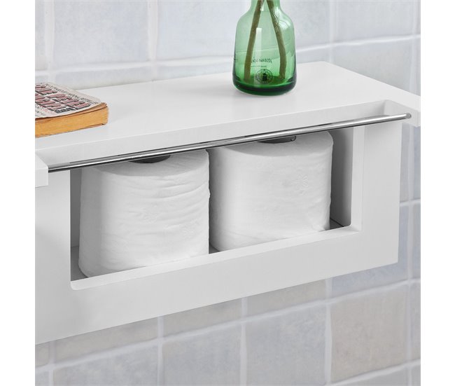 Portarrollos Papel Higiénico con soporte Teléfono FRG175-W SoBuy Blanco