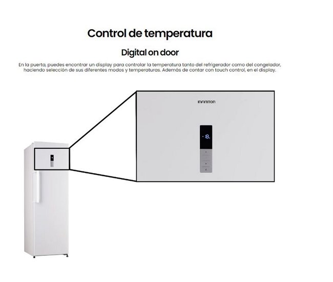 Congelador Vertical INFINITON CV-265L85WEM, 282 Litros, No Frost Blanco