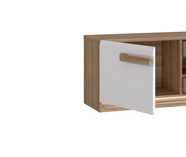 Mueble tv 1 puerta 2 cajones MONTREAL Blanco Brillo