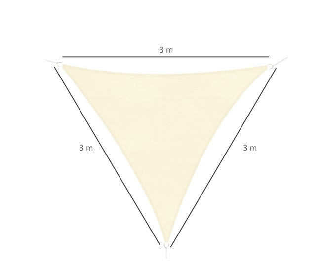 Toldo Vela Triangular PE Outsunny 300x300 Beige