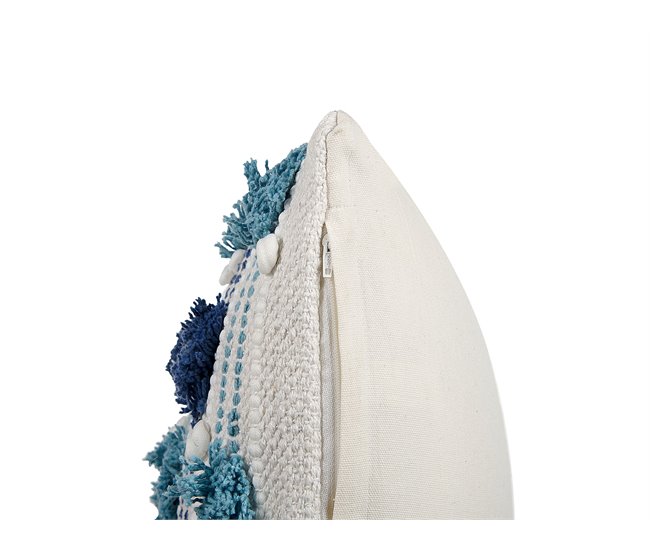 Beliani Cojín decorativo DATURA Azul Claro