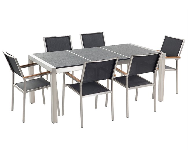 Beliani Conjunto de comedor GROSSETO Grafito