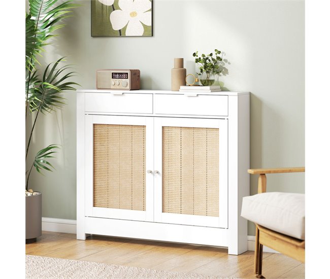 Cubre Radiadores Melamina de Madera, MDF HOMCOM Blanco