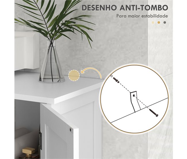 Armario de Baño MDF kleankin, hogar - baño Blanco