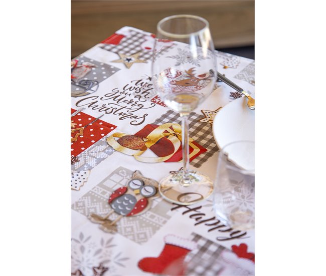 MANTEL DE NAVIDAD NAIVE Blanco