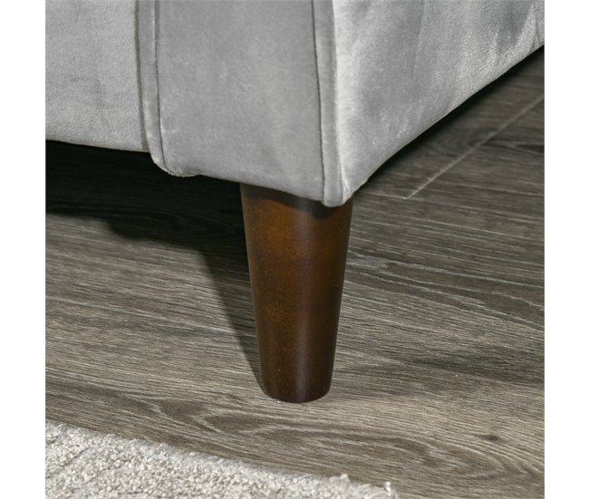 Sofá Cama Poliéster, Espuma, Madera HOMCOM Gris