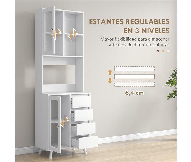 Alacena de Cocina MDF HOMCOM, hogar - cocina Blanco
