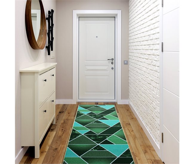 Alfombra antideslizante TRÓJKĄTY triángulos 57x650 Verde