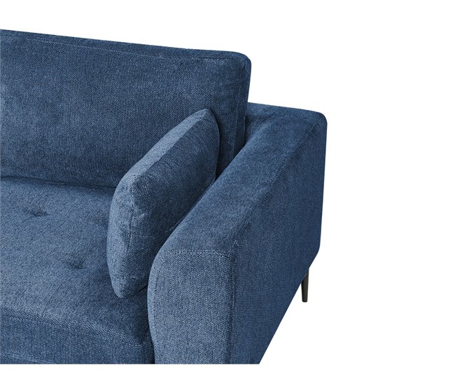 Beliani Sofá esquinero Poliéster FLAM Azul