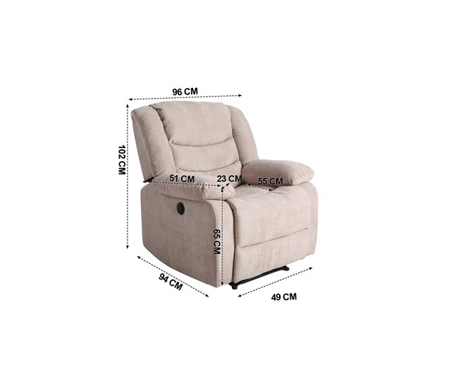 Sillón relax de tela CHEF2 Vison