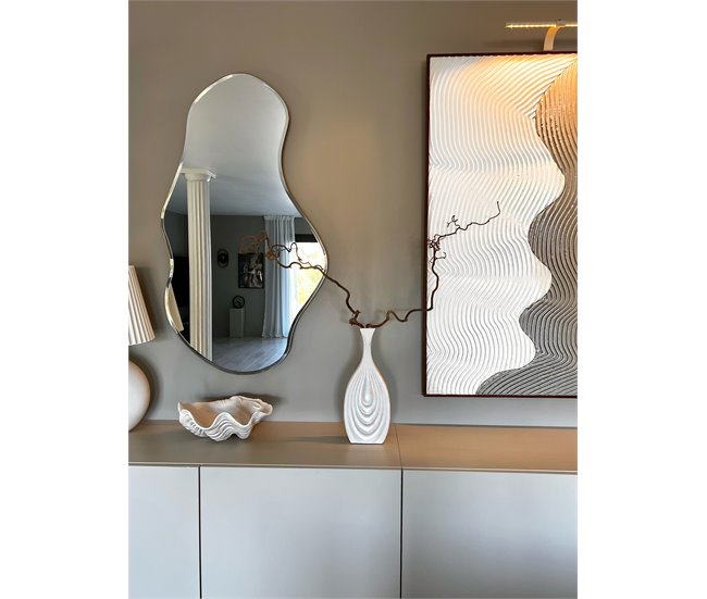 Beliani Jarrón decorativo THAPSUS Blanco