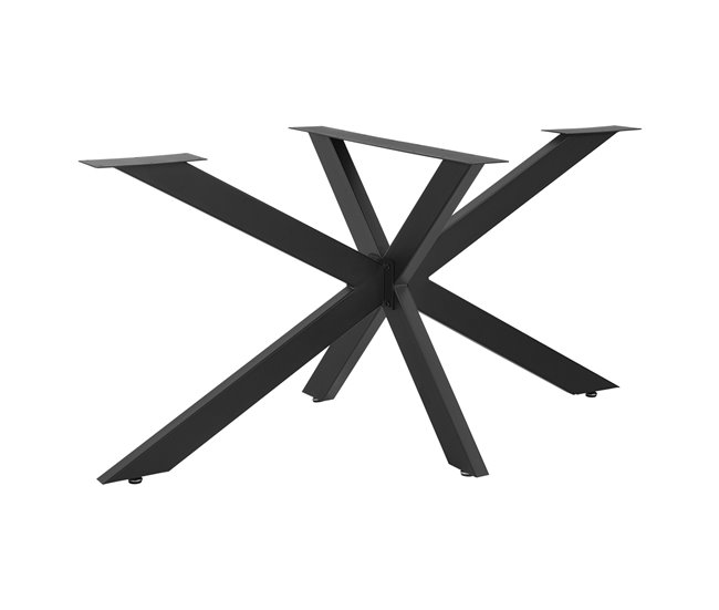 Pata de mesa Oberau en forma de estrella acero y hierro 85x85 Negro