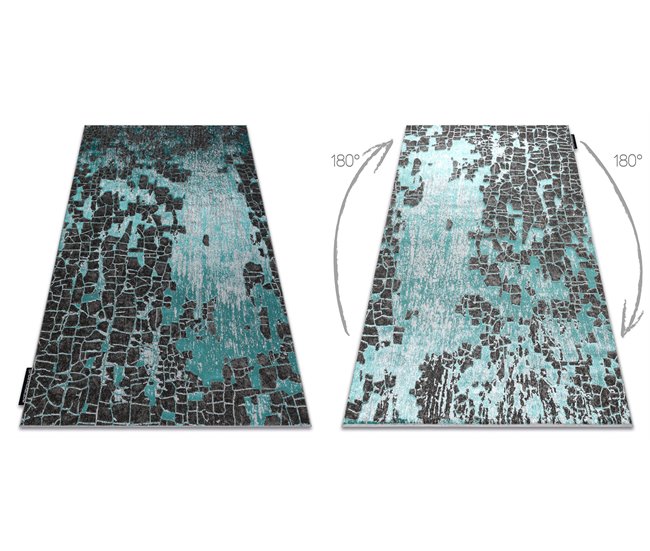Alfombra DE LUXE moderna 2079 Ladrillo - Structura 140x190 Verde