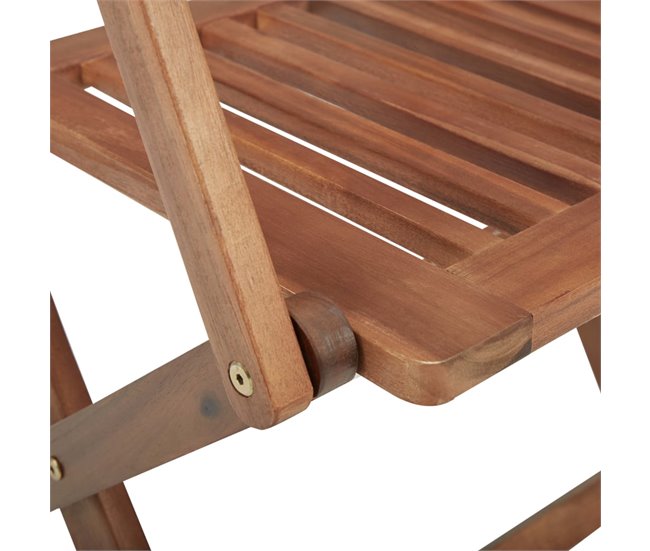 4 Sillas de jardín plegables de madera con cojines Azul
