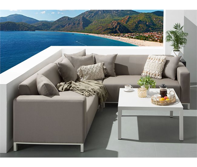 Beliani Conjunto de jardín BELIZE Gris Oscuro