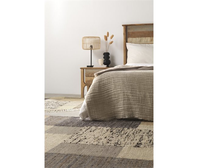 Alfombra de yute/lana/algodón 270x210 Marron