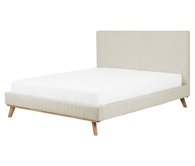 Beliani Cama con somier Chenilla TALENCE 177x218 Beige