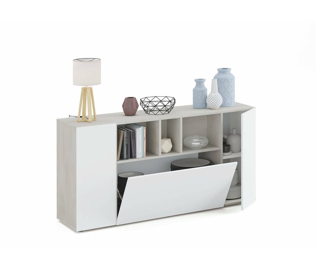 Aparador com efeito madeira 150 Blanco