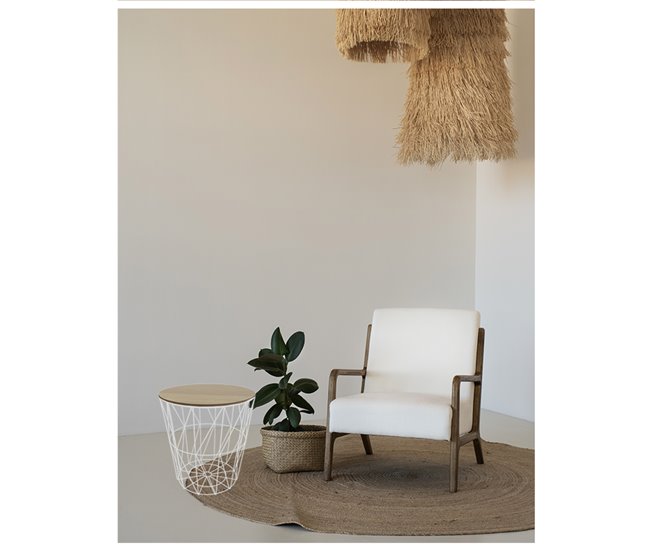 Acomoda Textil – Mesa Pongotodo con Tapa de Madera. 28x28 Blanco