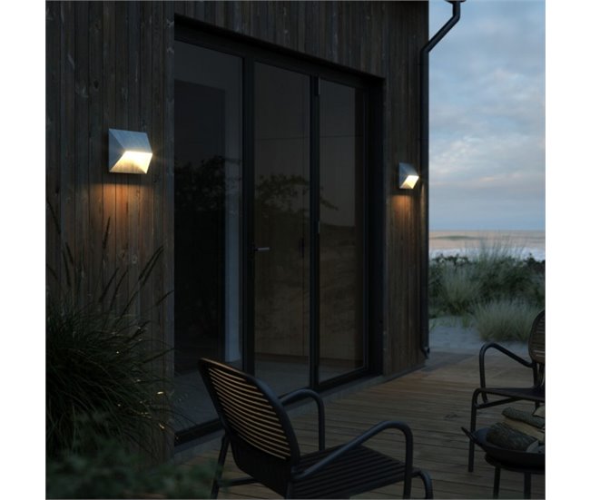 Aplique de exterior galvanizado Pontio 27 Nórdico Gris