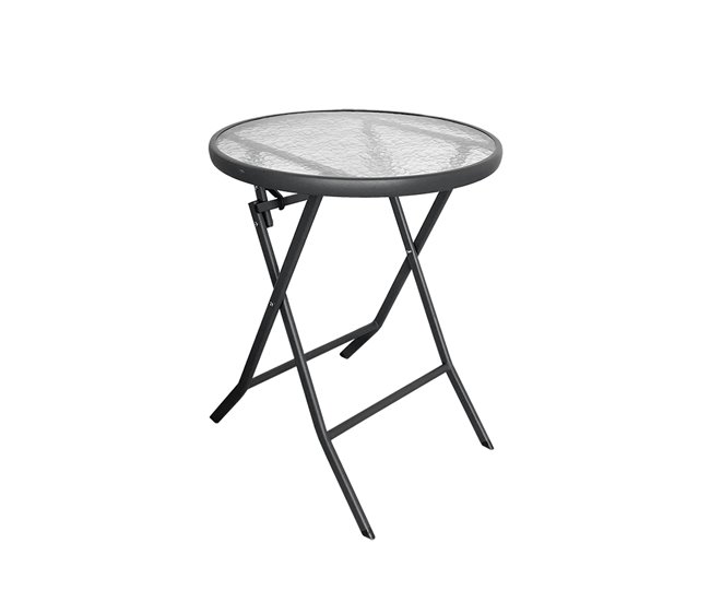 Acomoda Textil – Mesa Plegable de Acero para Interior y Exterior. Negro