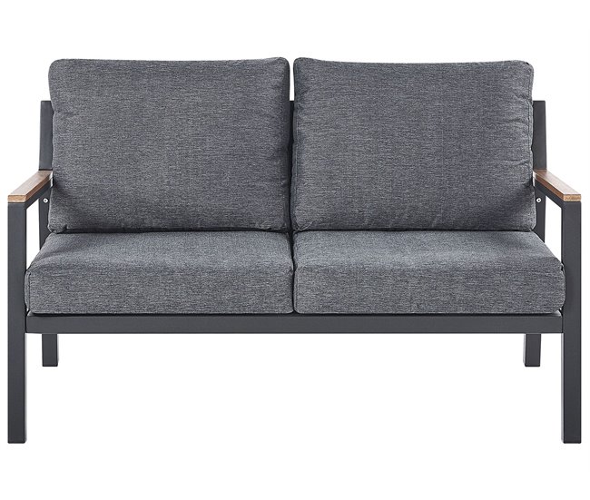 Beliani Conjunto de jardín Aluminio DELIA Gris Oscuro