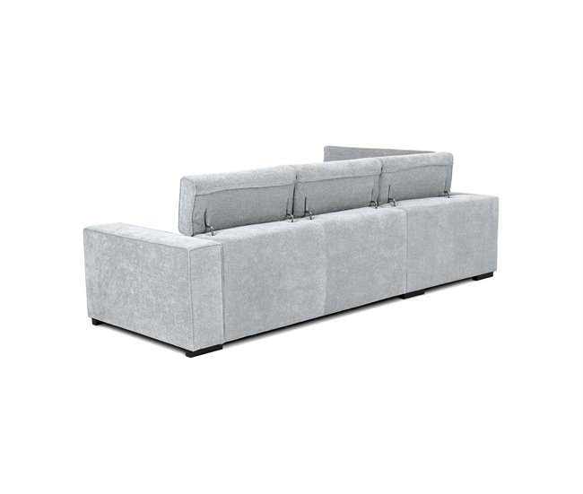 Rinconera con cama MACK izquierda 4 plazas gris claro Gris Claro