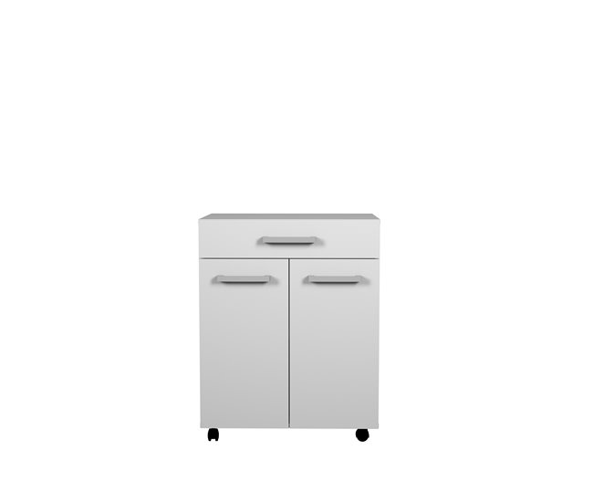 Carrito microondas UNO de 60cm 2 puertas y 1 cajón blanco mate Blanco