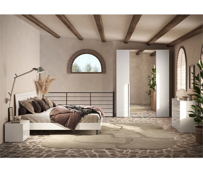 Dormitorio completo NAPOLI espejo Blanco