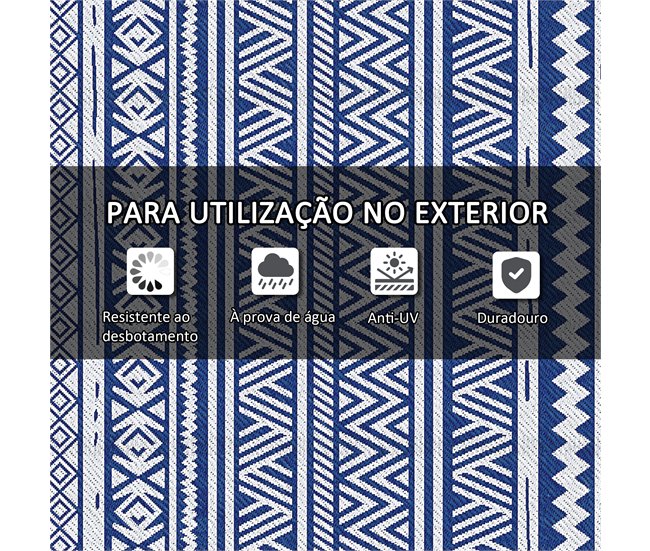 Alfombra de Exterior PP Outsunny Azul
