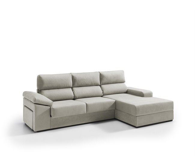 Chaise longue con arcón RUBIK Beige