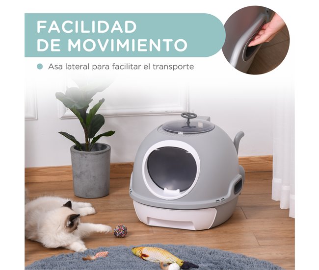 Arenero para Gatos PP, ABS PawHut Gris