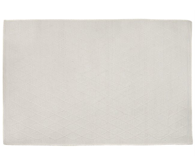 Beliani Alfombra de pelo corto ERZIN 160x230 Blanco/ Beige