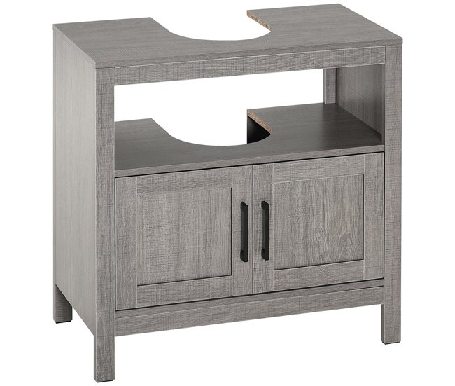 Armario de Baño Melamina de Madera kleankin, hogar - baño 60 Gris