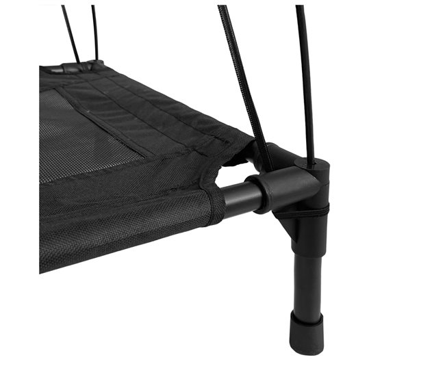 Acomoda Textil – Cama para Perros Elevada con Toldo Impermeable. Negro