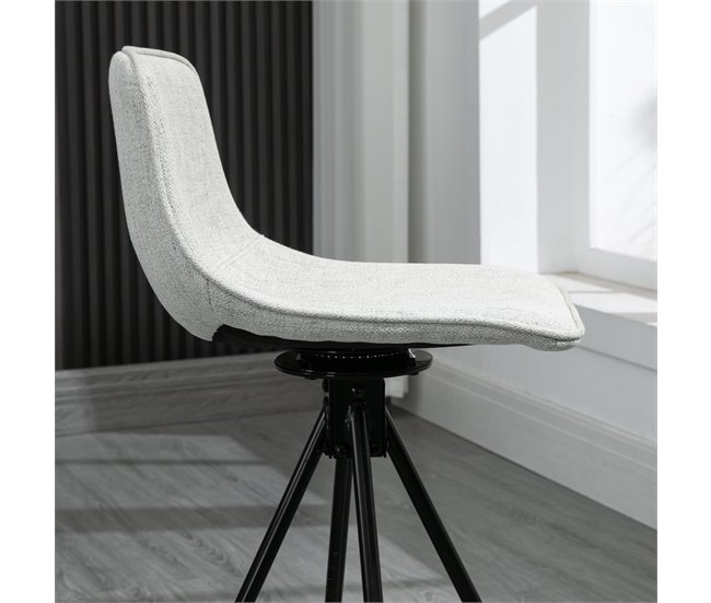 Taburetes de Cocina Poliéster, Espuma, Acero, Tablero Multicapa Gris