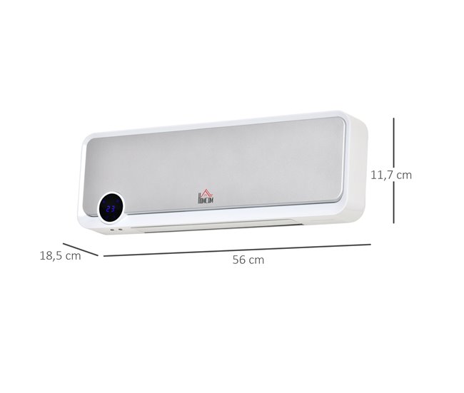 Calefactor Cerámico de Pared PP, PA HOMCOM, hogar - climatización Multicolor