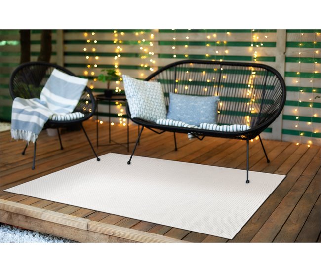 Alfombra MIMO 6272 sisal exterior 180x270 Blanco/ Gris