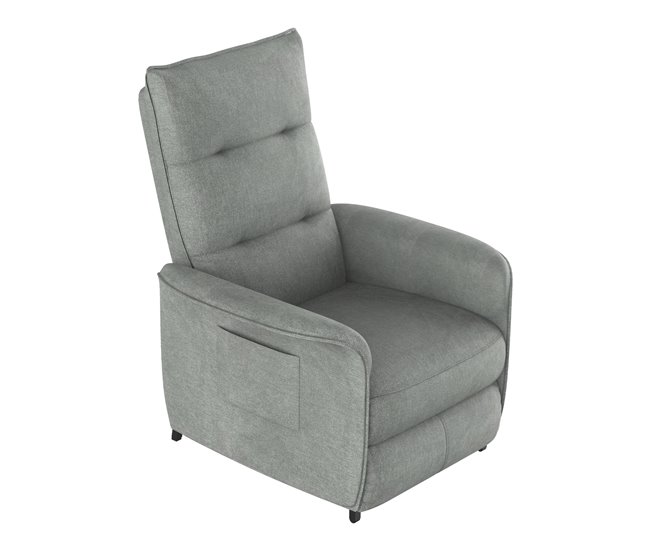 Sillón relax reclinable Savukoski acero poliéster Gris Claro